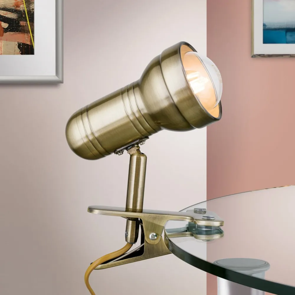 Bordlamper ^ ORION Samal klemlampe i patina