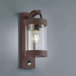 Væglampe Med Sensor|Væglamper ^ Trio Lighting Sambesi udendørs væglampe, bevægelsessensor, rust