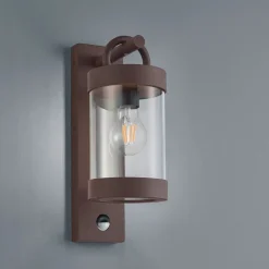 Væglampe Med Sensor|Væglamper ^ Trio Lighting Sambesi udendørs væglampe, bevægelsessensor, rust