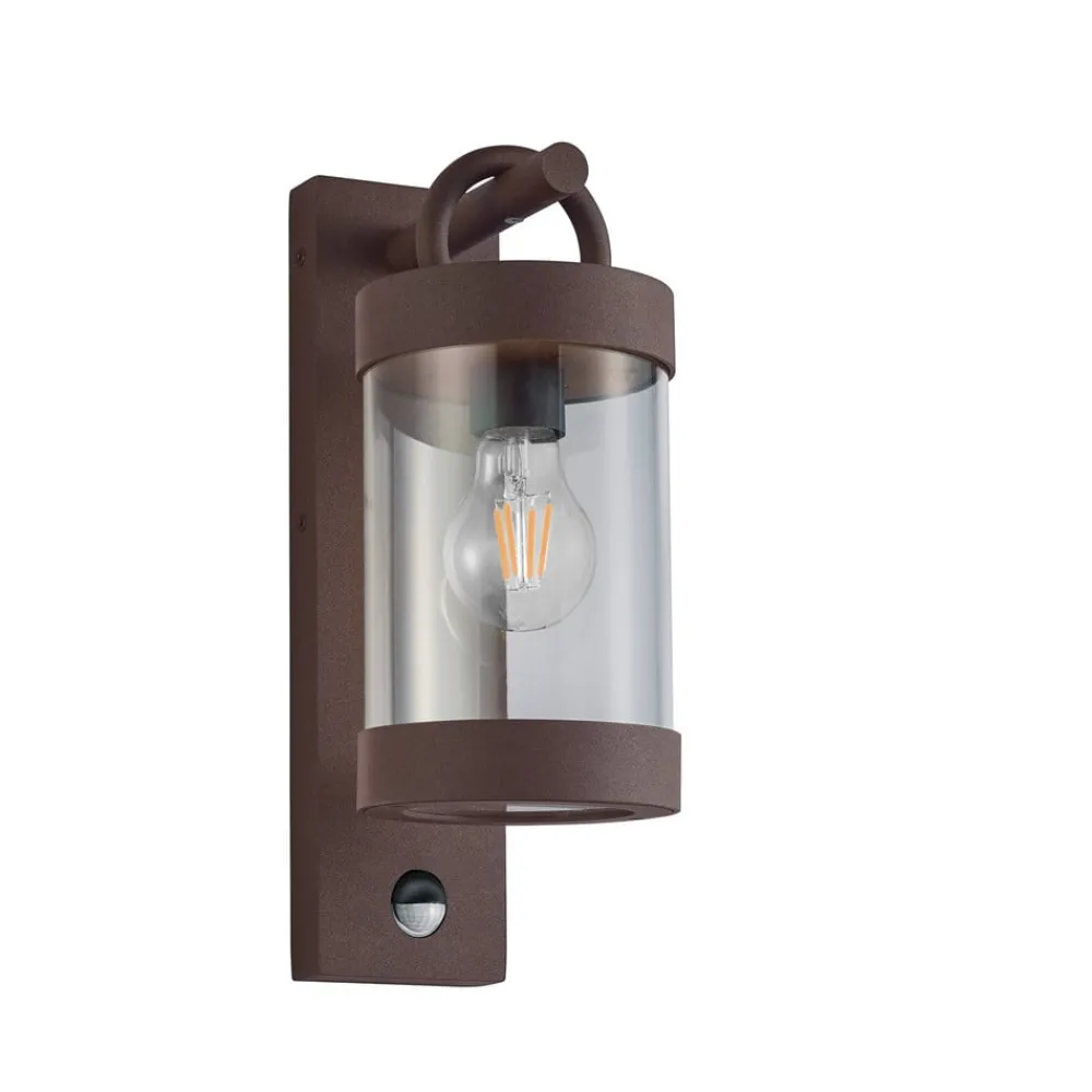 Væglampe Med Sensor|Væglamper ^ Trio Lighting Sambesi udendørs væglampe, bevægelsessensor, rust