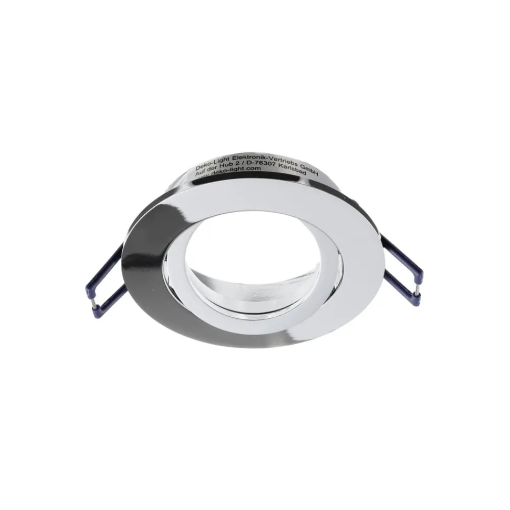Indbygningsspots ^ Deko-Light Samsola forsænket loftlampe, skinnende sølv, Ø 8 cm, metal