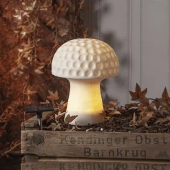 STAR TRADING Julefigurer Udendørs|Solcellelamper > Sandy LED-solcellelampe, 24 cm, hvid, plast, svampeform