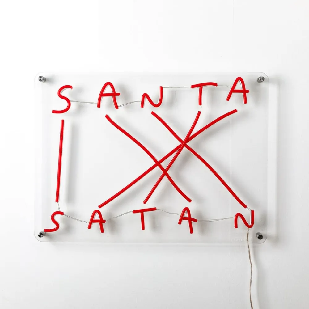 SELETTI Dekorationsbelysning > Santa-Satan dekorativ LED-væglampe, rød