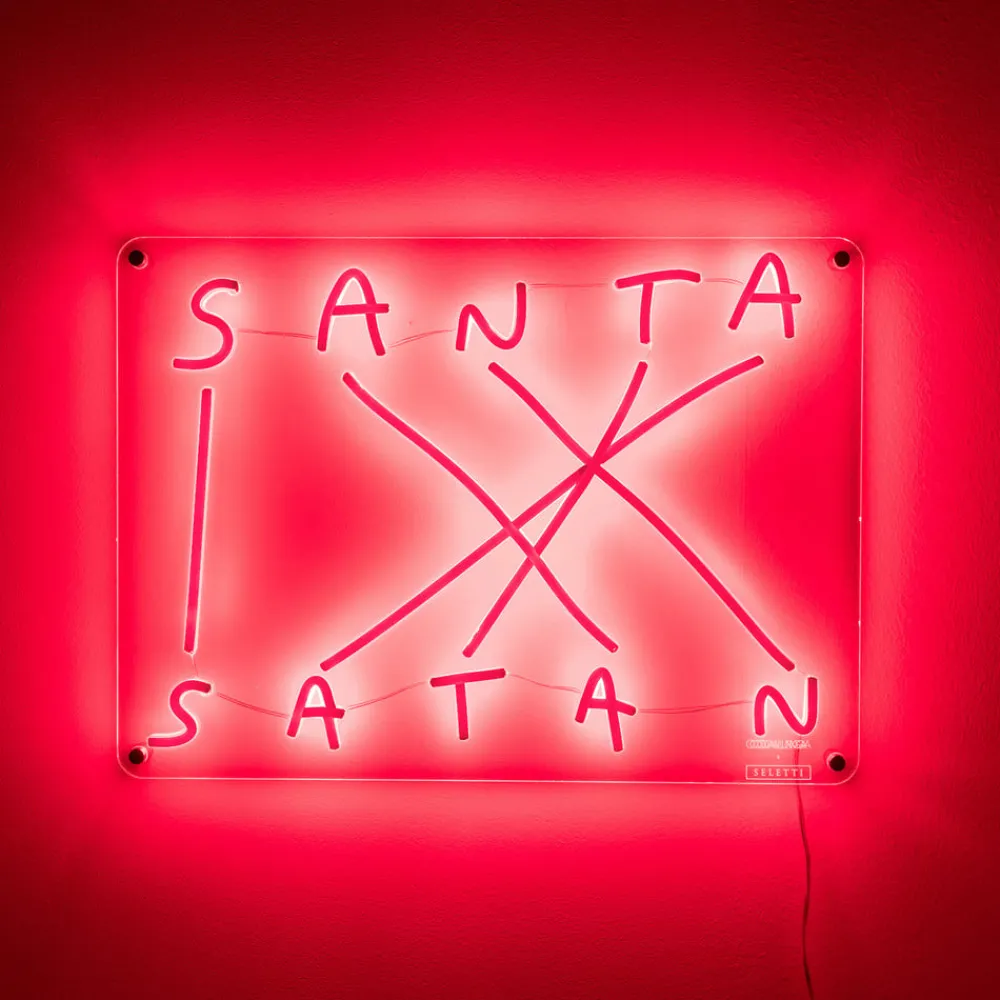 SELETTI Dekorationsbelysning > Santa-Satan dekorativ LED-væglampe, rød