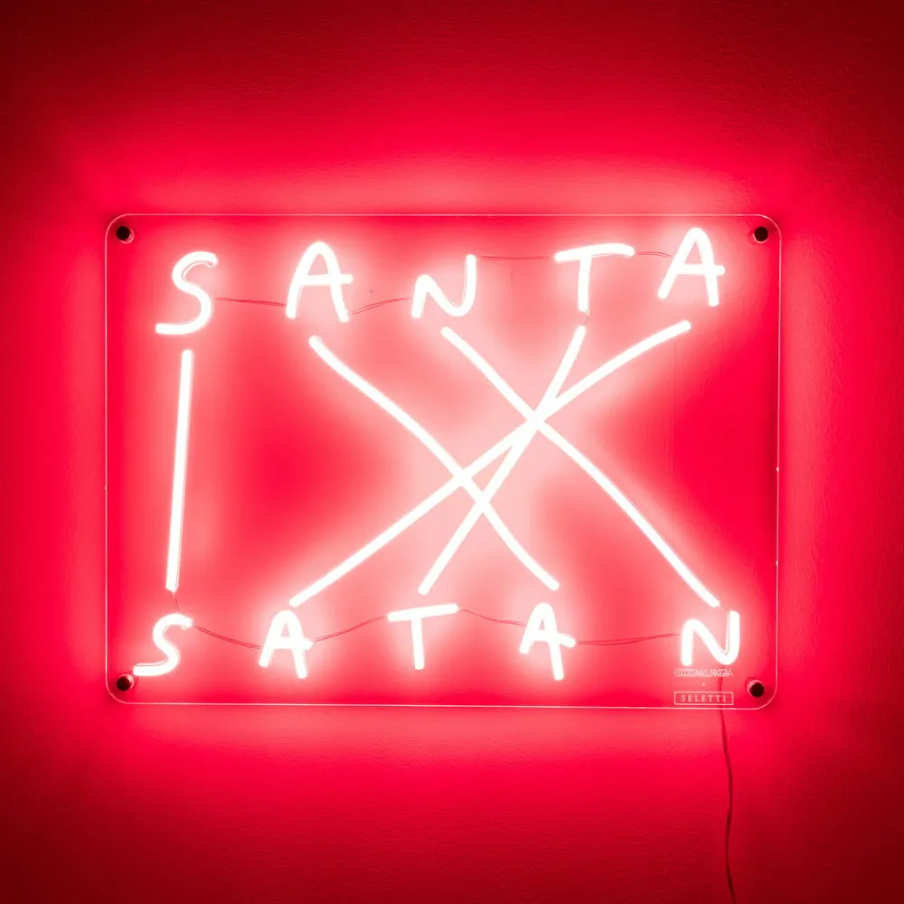 SELETTI Dekorationsbelysning > Santa-Satan dekorativ LED-væglampe, rød