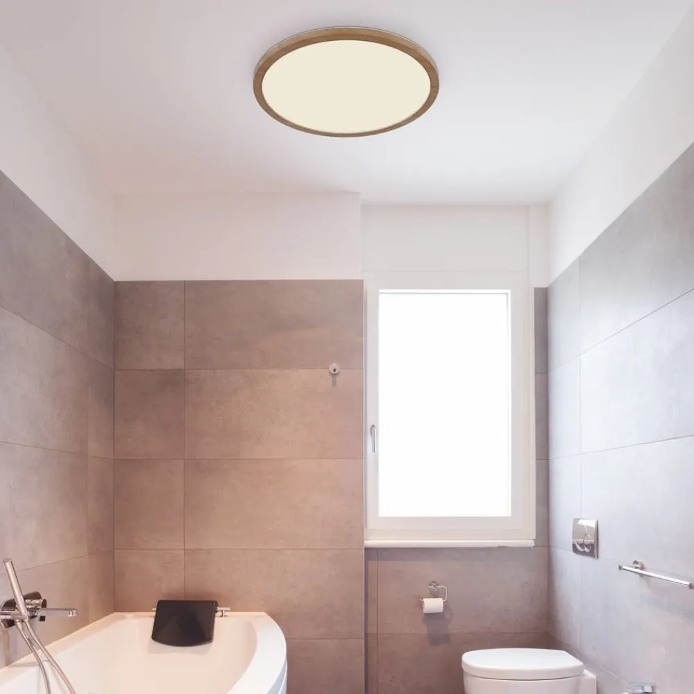 Loftlamper|Loftlamper ^ Globo Sapana LED-loftlampe Ø 29,5 cm, trælook
