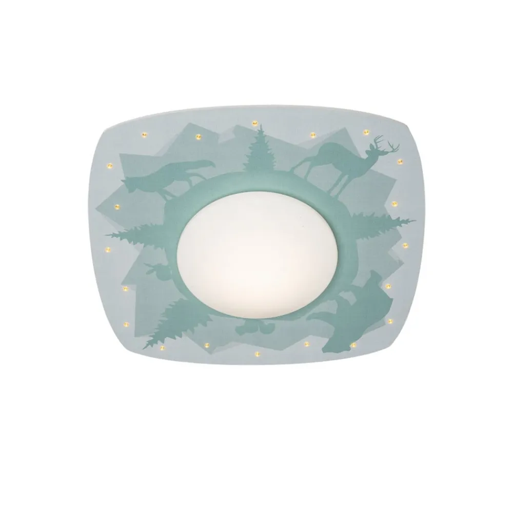 Elobra Loftlamper > Scandi forest loftlampe, 58 cm, grøn, MDF-træ