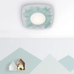 Elobra Loftlamper > Scandi forest loftlampe, 58 cm, grøn, MDF-træ