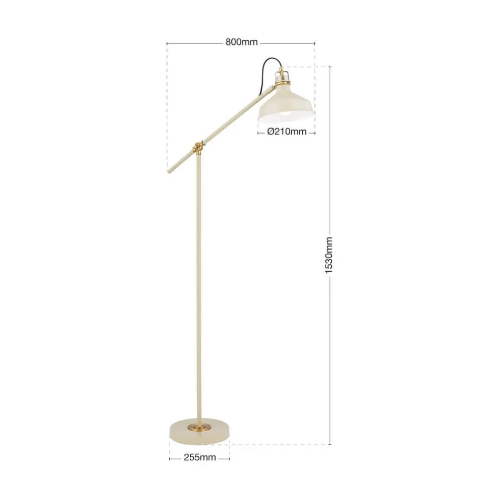 ORION Gulvlamper > Schiller gulvlampe, khaki, metal, 153 cm høj, justerbar