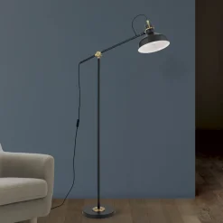 ORION Gulvlamper|Gulvlamper > Schiller gulvlampe, sort, metal, 153 cm, justerbar
