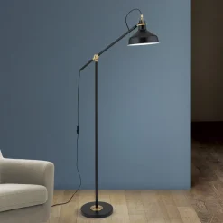 ORION Gulvlamper|Gulvlamper > Schiller gulvlampe, sort, metal, 153 cm, justerbar