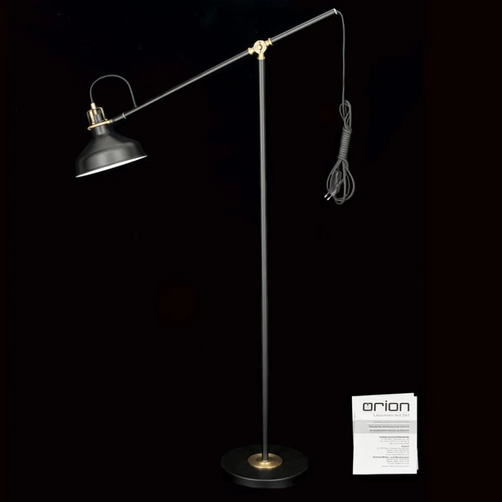ORION Gulvlamper|Gulvlamper > Schiller gulvlampe, sort, metal, 153 cm, justerbar