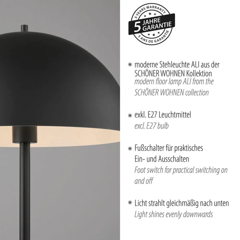Schöner Wohnen Gulvlamper > Gulvlampe Ali, sort, jern, E27