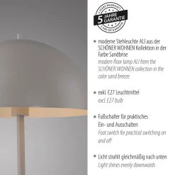 Gang|Gulvlamper ^ Schöner Wohnen Gulvlampe Ali, Sandbrise, jern, E27