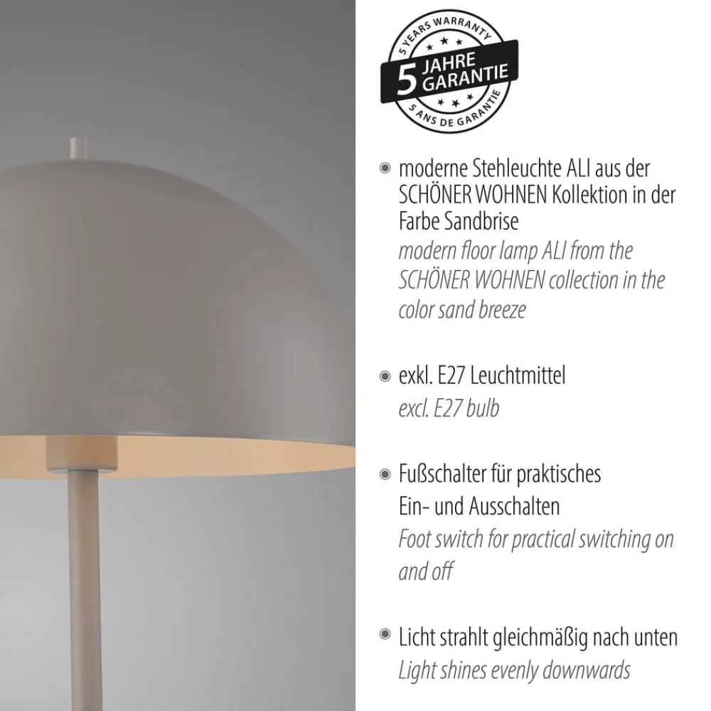 Gang|Gulvlamper ^ Schöner Wohnen Gulvlampe Ali, Sandbrise, jern, E27