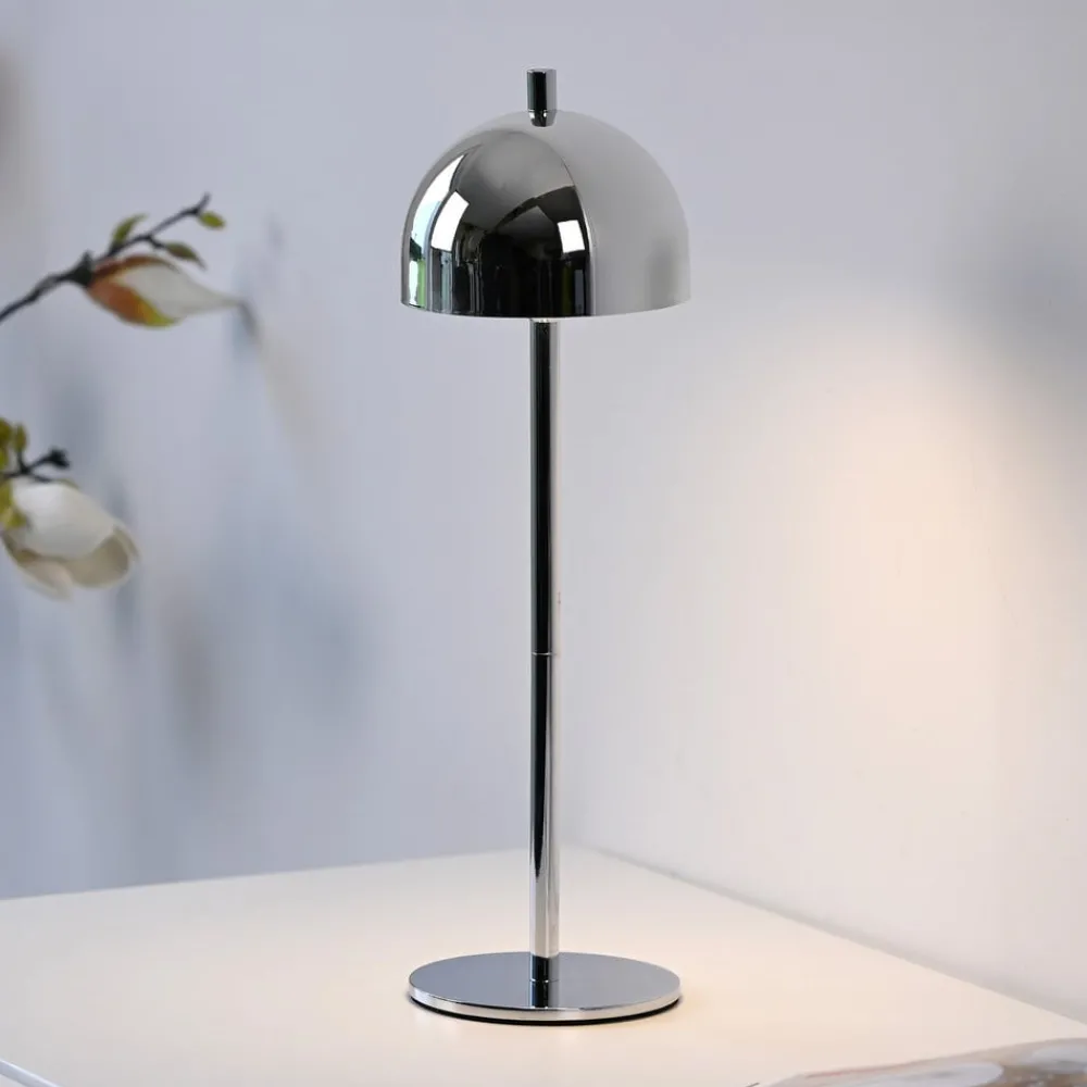 Schöner Wohnen Dekorationsbelysning > LED-batteridrevet bordlampe Bellies, krom, IP54