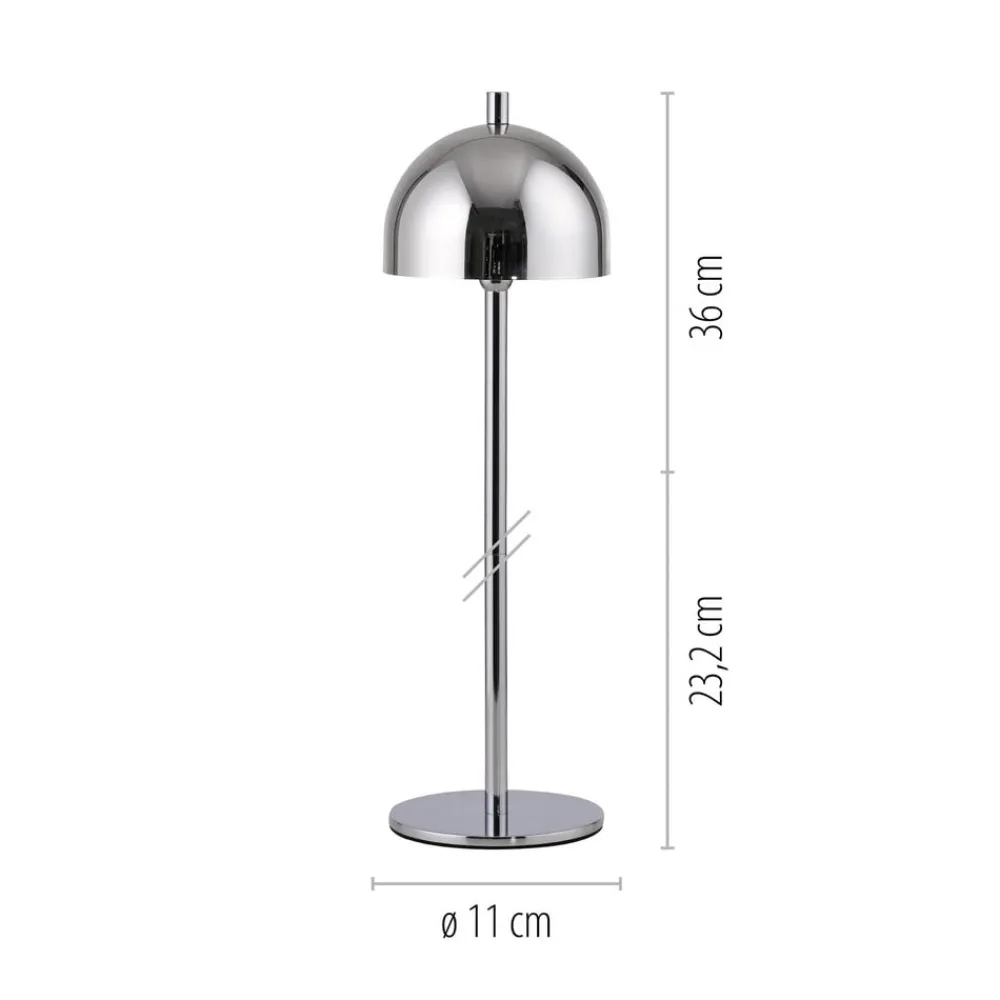 Schöner Wohnen Dekorationsbelysning > LED-batteridrevet bordlampe Bellies, krom, IP54