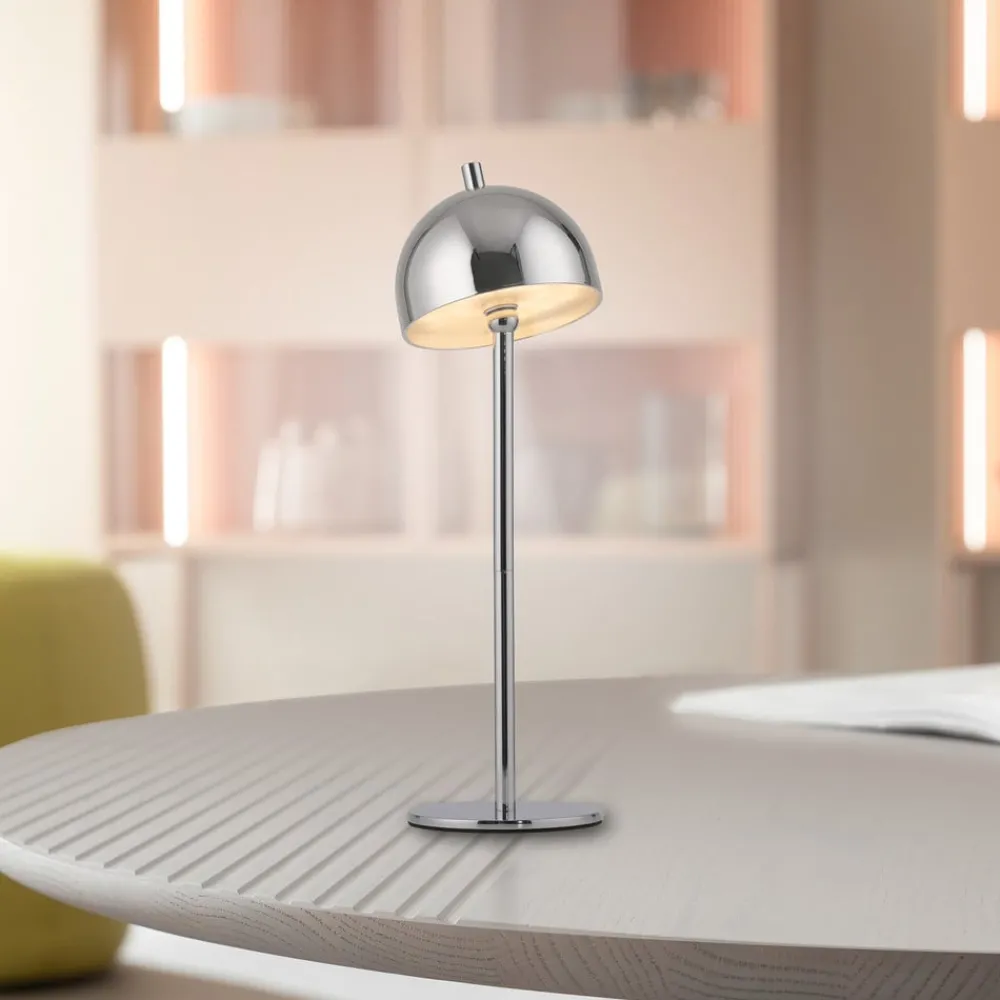 Schöner Wohnen Dekorationsbelysning > LED-batteridrevet bordlampe Bellies, krom, IP54