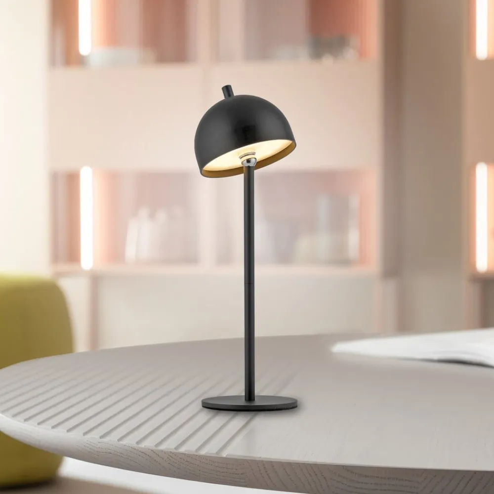 Schöner Wohnen Dekorationsbelysning > SCHÖNER WOHNEN LED-batteridrevet bordlampe Bellies, sort, IP54