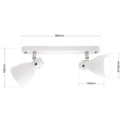 Loftlamper|Spotlights ^ ORION School loftspot, 2 lyskilder, hvidt