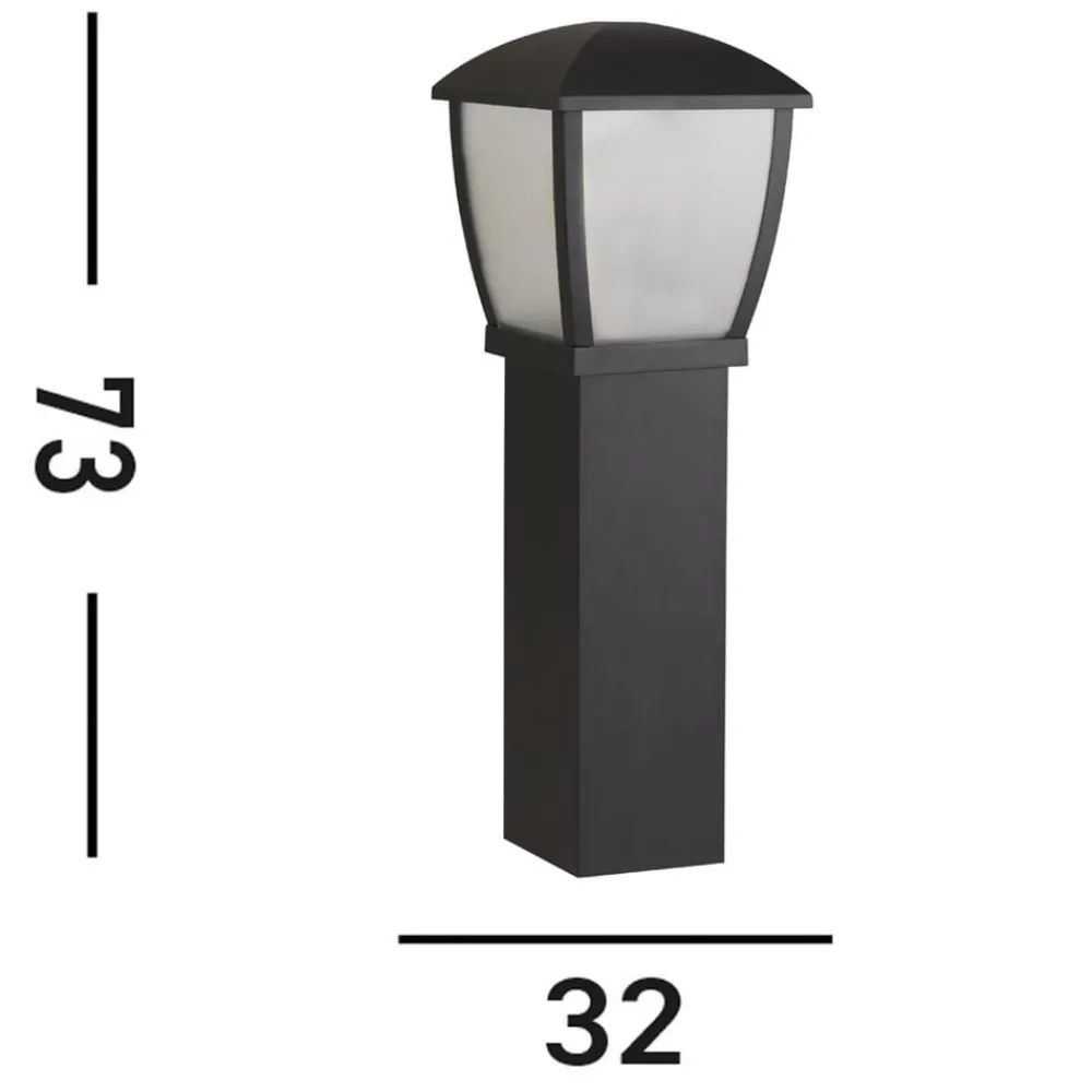Searchlight Gadebelysning > Seattle pullert, IP44, sort, højde 73 cm, metal
