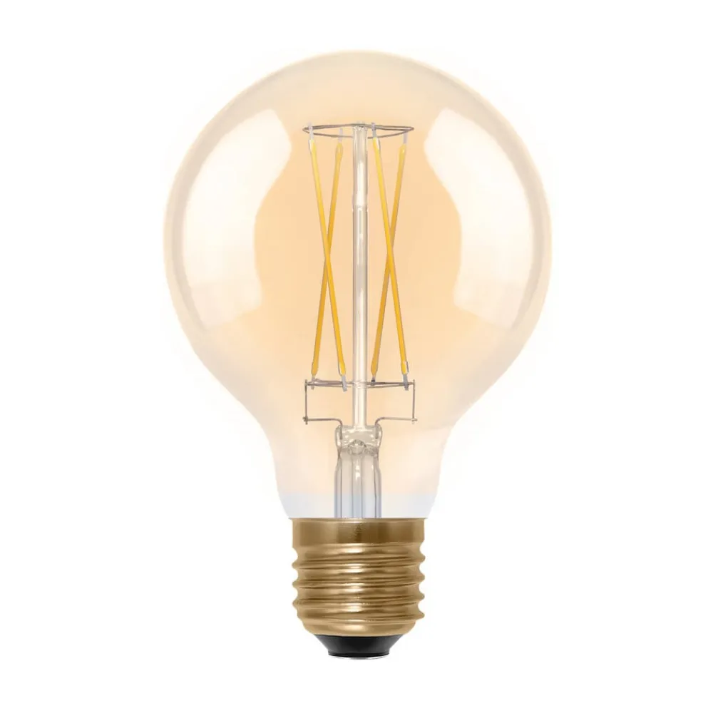 Dæmpbar Led-Pære|Filament Pære ^ SEGULA LED-globepære E27 G80 5W 2.200K guld dæmpbar