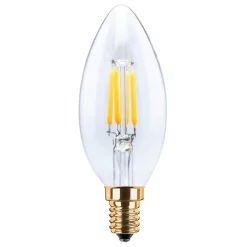 Dæmpbar Led-Pære|Filament Pære ^ SEGULA LED-kertepære 24V DC E14 3W 922 Filament dæmpbar