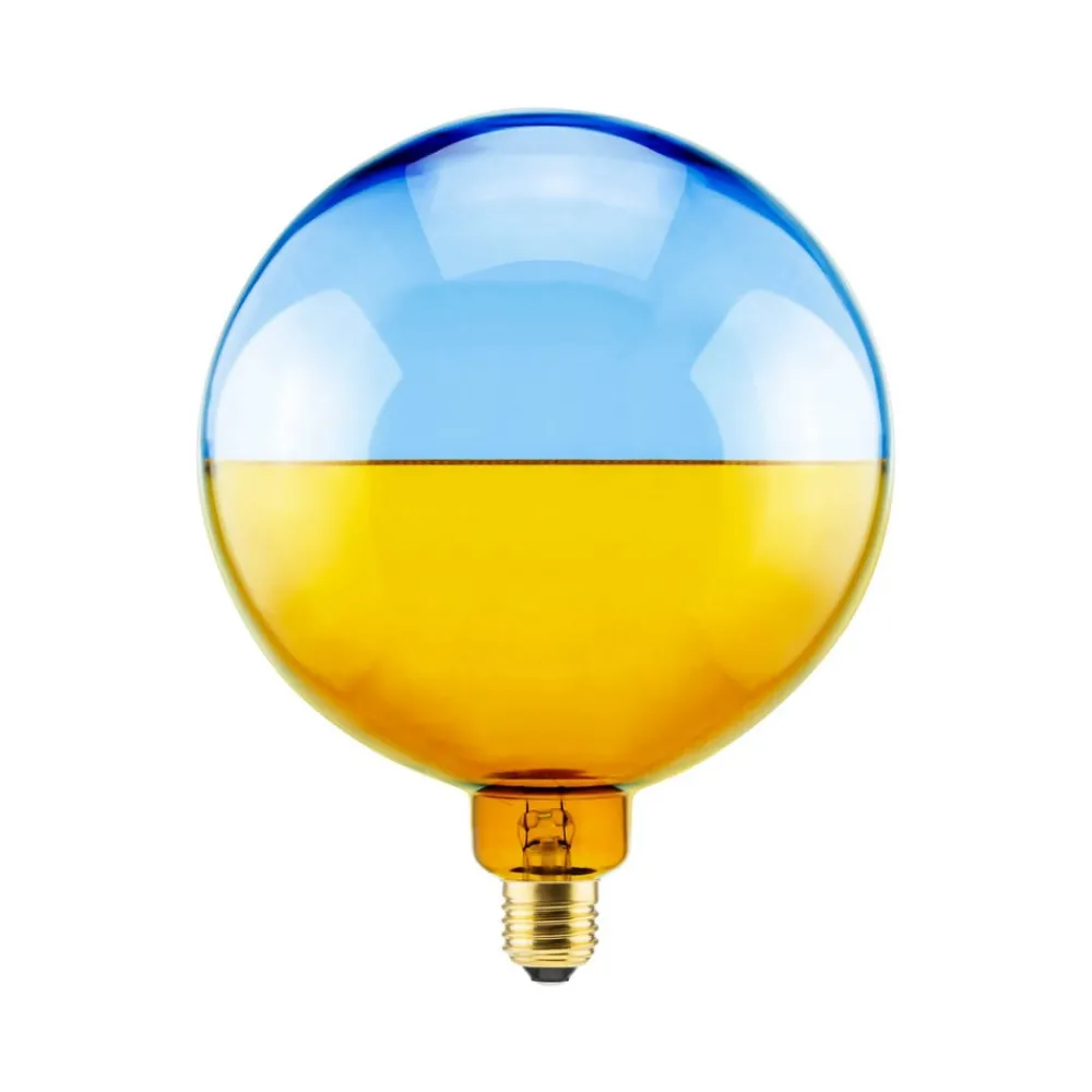SEGULA Dæmpbar Led-Pære > LED-kugle Illusion, E27 G190 blå/gul 6W 1.900K dæmpbar