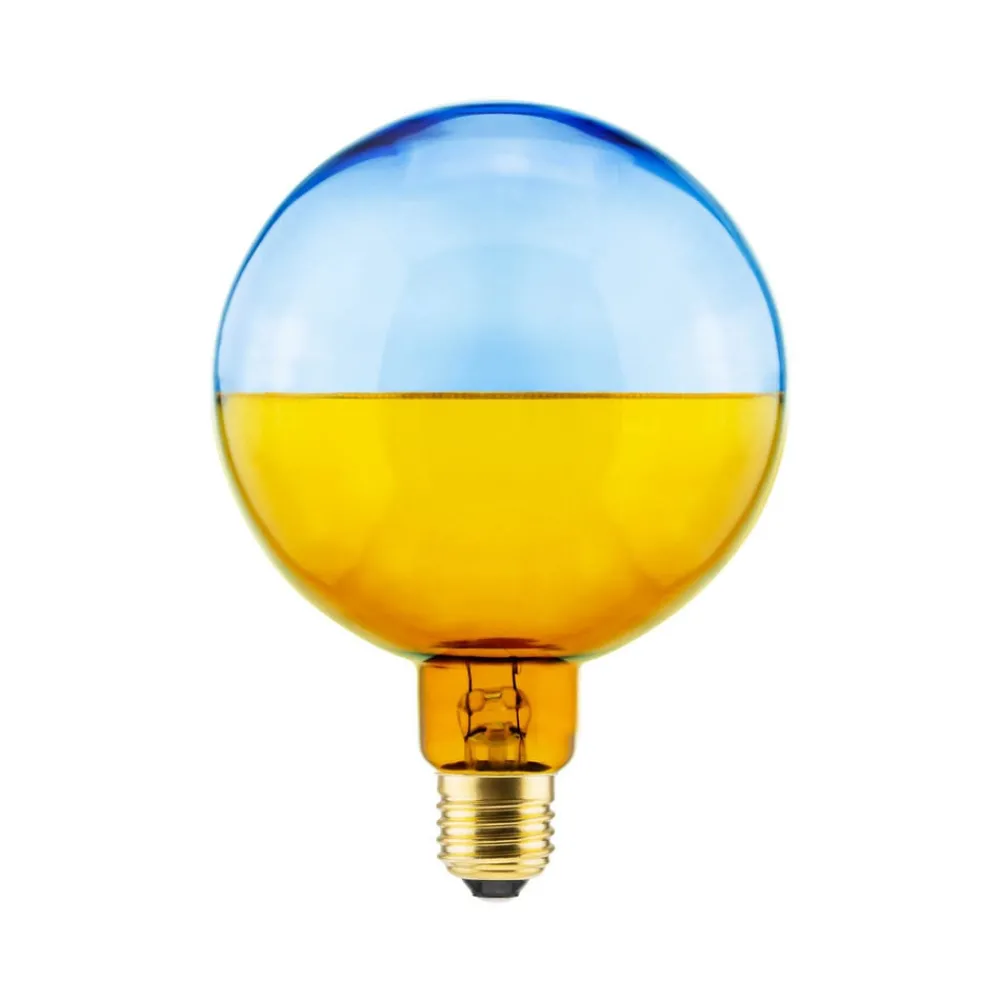 SEGULA Dæmpbar Led-Pære|Led Pærer > LED-kugle Illusion, E27 G125 blå/gul 5W 1.900K dæmpbar