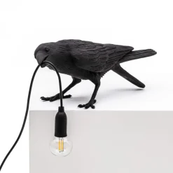 SELETTI Dekorationsbelysning|Bordlamper > Bird Lamp legesyg LED-bordlampe, sort