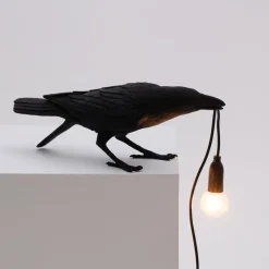 SELETTI Dekorationsbelysning|Bordlamper > Bird Lamp legesyg LED-bordlampe, sort
