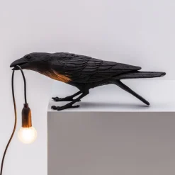 SELETTI Dekorationsbelysning|Bordlamper > Bird Lamp legesyg LED-bordlampe, sort
