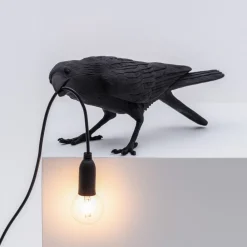 SELETTI Dekorationsbelysning|Bordlamper > Bird Lamp legesyg LED-bordlampe, sort
