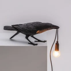 SELETTI Dekorationsbelysning|Bordlamper > Bird Lamp legesyg LED-bordlampe, sort