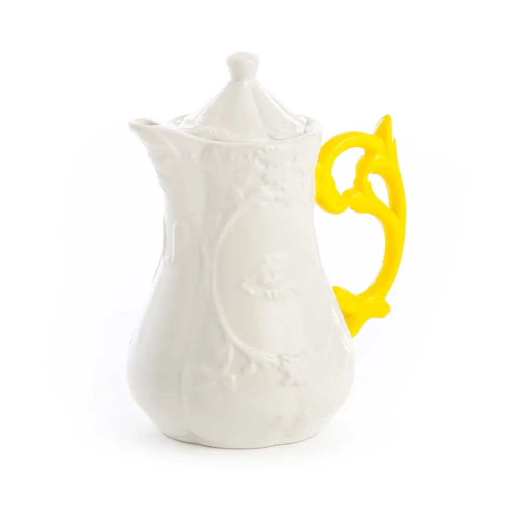 SELETTI Møbel Og Interiør > I-Wares tekande, hvid/gul, 1,2 liter, porcelæn