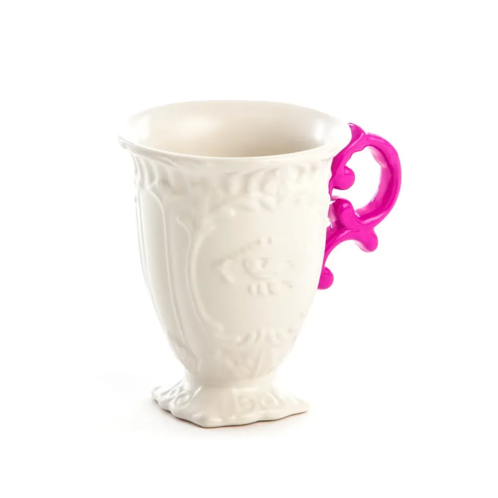 Møbel Og Interiør ^ SELETTI -krus I-Wares, hvid/rosa, 300 ml, porcelæn