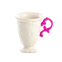 Møbel Og Interiør ^ SELETTI -krus I-Wares, hvid/rosa, 300 ml, porcelæn