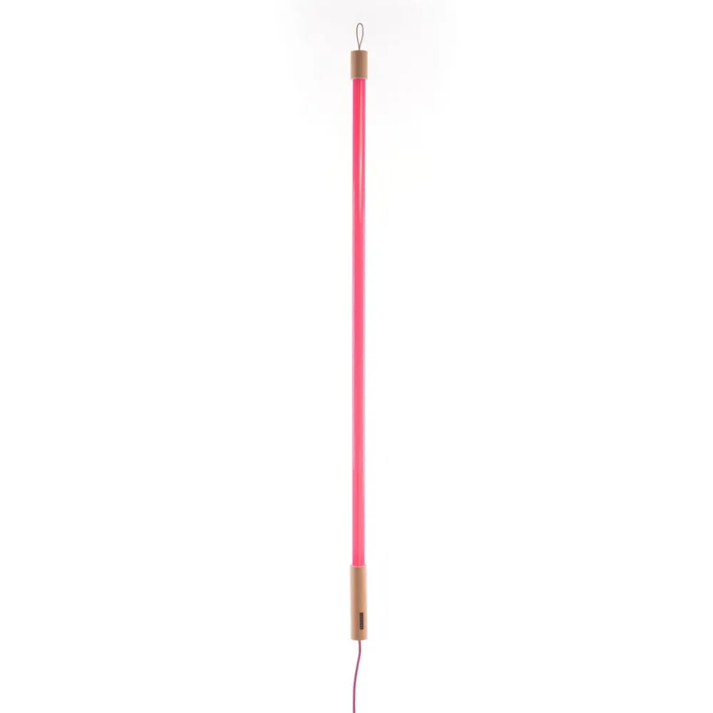 Gulvlamper|Gulvlamper ^ SELETTI LED-lampe Linea, fuchsia, trædetaljer, universal