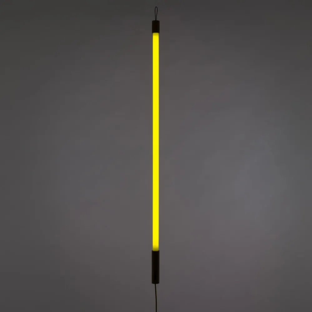 SELETTI Gulvlamper > LED-lys Linea, gul, trædetaljer, universal