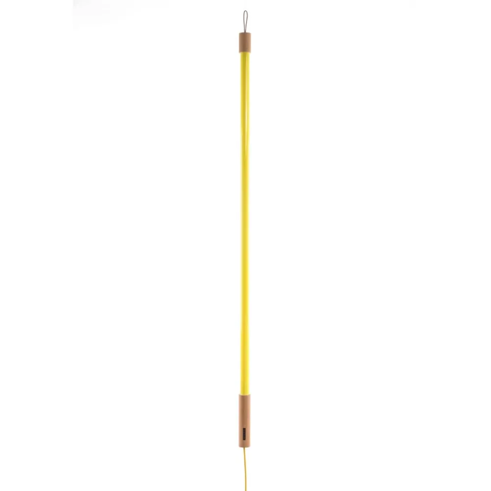 SELETTI Gulvlamper > LED-lys Linea, gul, trædetaljer, universal