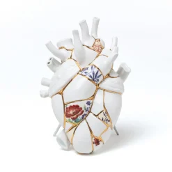 Møbel Og Interiør ^ SELETTI Love in Bloom Kintsugi-vase, farverig, porcelæn, guld