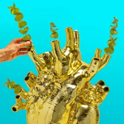 SELETTI Møbel Og Interiør > Love in Bloom Kæmpe vase, guld, h 60 cm, glasfiber