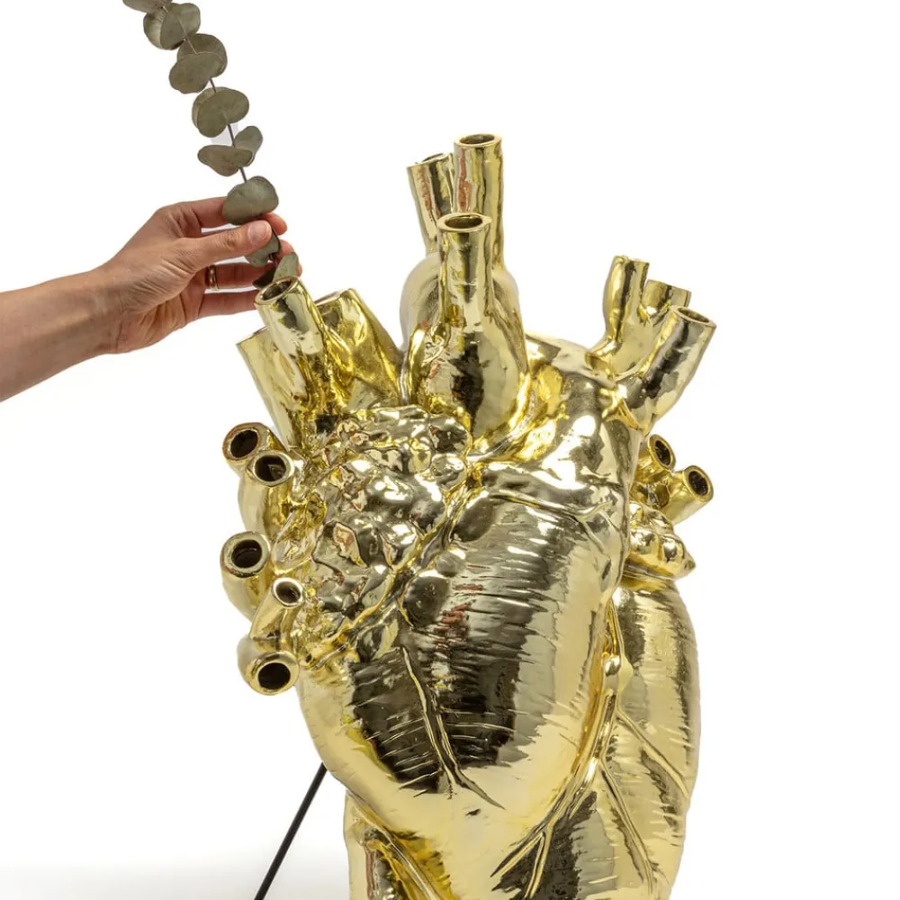 SELETTI Møbel Og Interiør > Love in Bloom Kæmpe vase, guld, h 60 cm, glasfiber