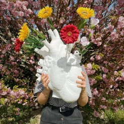 SELETTI Møbel Og Interiør > Love in Bloom Kæmpe vase, hvid, h 60 cm, glasfiber