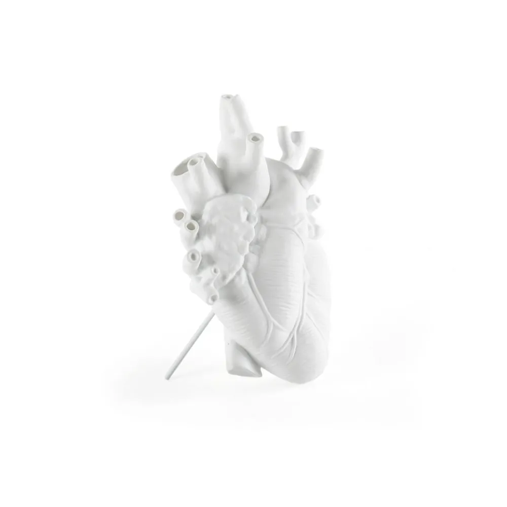 SELETTI Møbel Og Interiør > Love in Bloom-vase, hvid, hjerteformet, porcelæn