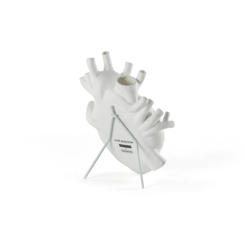 SELETTI Møbel Og Interiør > Love in Bloom-vase, hvid, hjerteformet, porcelæn