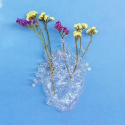 Møbel Og Interiør ^ SELETTI Love in Bloom-vase, klar, højde 24 cm, hjerteformet, glas