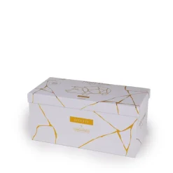 SELETTI Møbel Og Interiør > sparegris Kintsugi, hvid / farverig, porcelæn, guld