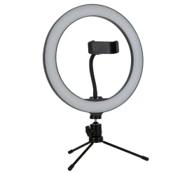 Searchlight Arbejdsrum/Kontor|Bordlamper > Selfie Tripod LED-ringlampe, mobilholder, USB CCT