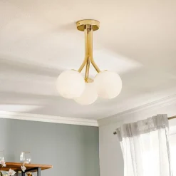 Domiluce Loftlamper > Selva loftlampe med tre glaskugler, guld